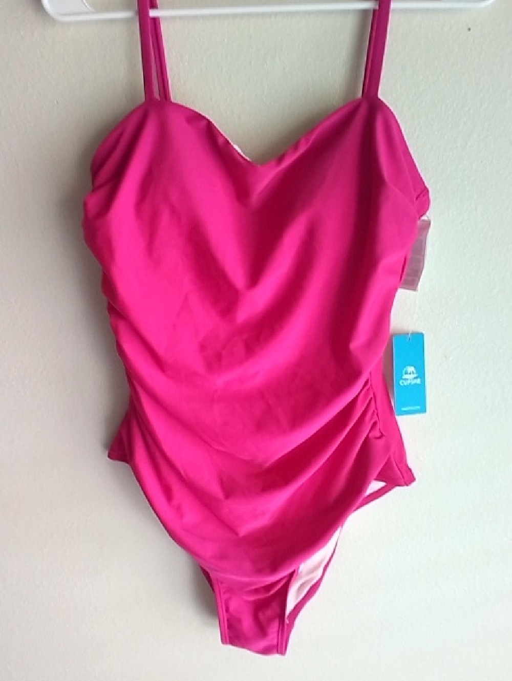 Cupshe Hot Pink Ruched One-Piece Swimsuit